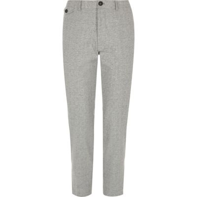 Light grey skinny cropped trousers